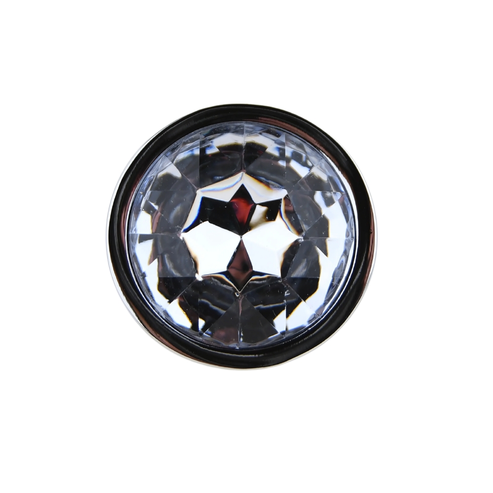 Toosh Silver Metal Butt Plug Small Clear Stone - Image 7