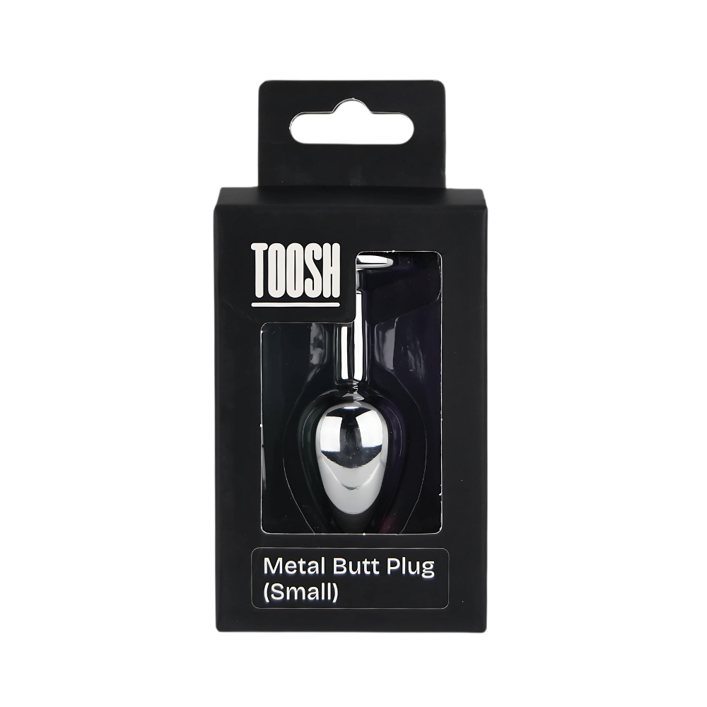 Toosh Silver Metal Butt Plug Small Clear Stone - Image 9