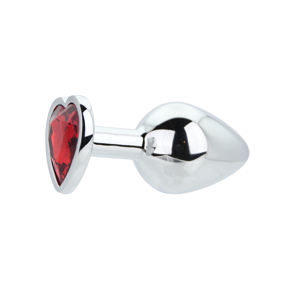 Toosh Heart Shaped Silver with Red Stone Medium - Image 5
