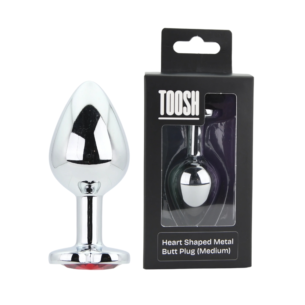 Toosh Heart Shaped Silver with Red Stone Medium - Image 13