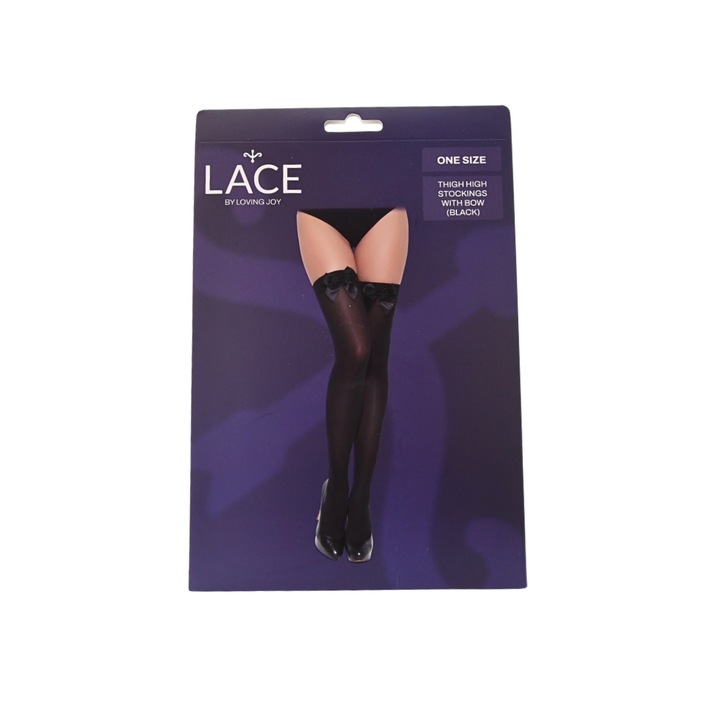 Lace by LJ Thigh High Stockings with Bow - Image 4